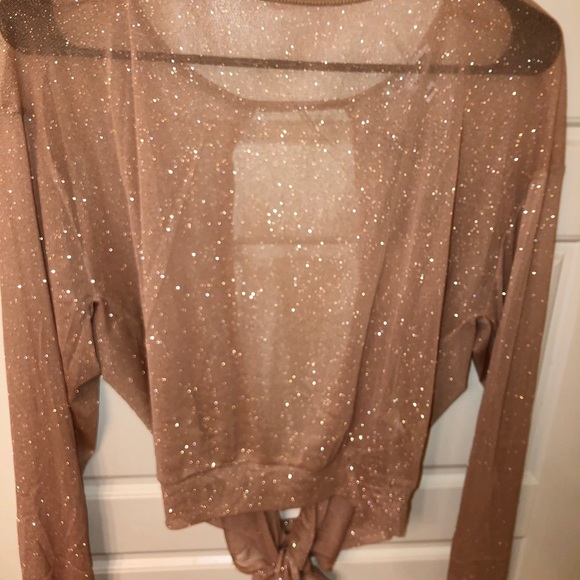 NWT glitter open back crop top - Picture 3 of 6